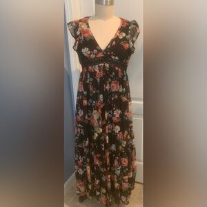 Floral Black Maxi Dress